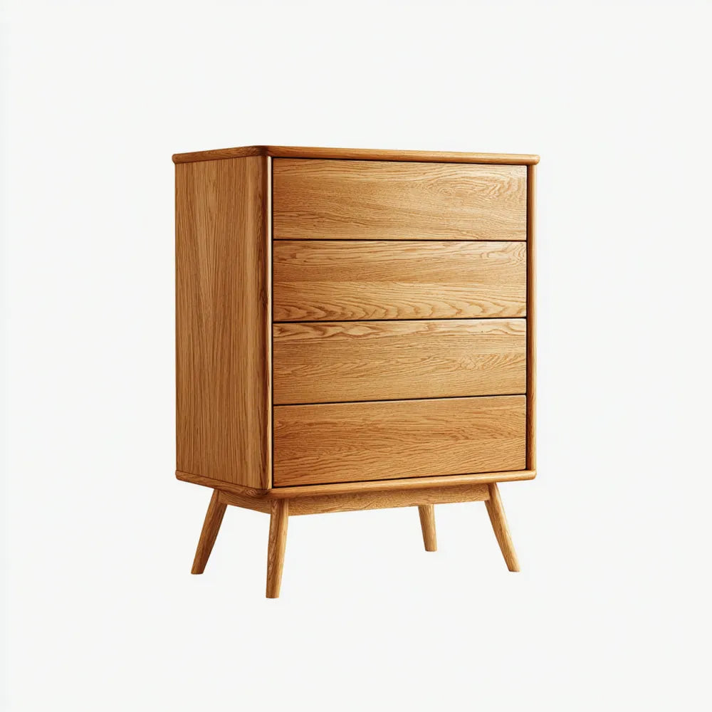 Wooden Chest of Drawers 80x40x100 cm – Natural Finish – Scandinavian Style