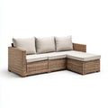 Outdoor Sofa Set Rattan 200x150x85 cm - Beige Cushions - Modern Design