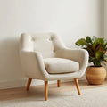 Armchair Fabric Upholstered 80x90x85 cm - Beige - Modern Design