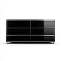 Modern Chest of Drawers with 6 Drawers Black Gloss Finish 120x45x75 cm