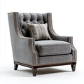 Armchair Linen Upholstery 80x85x100 cm - Dark Gray - Classic Design